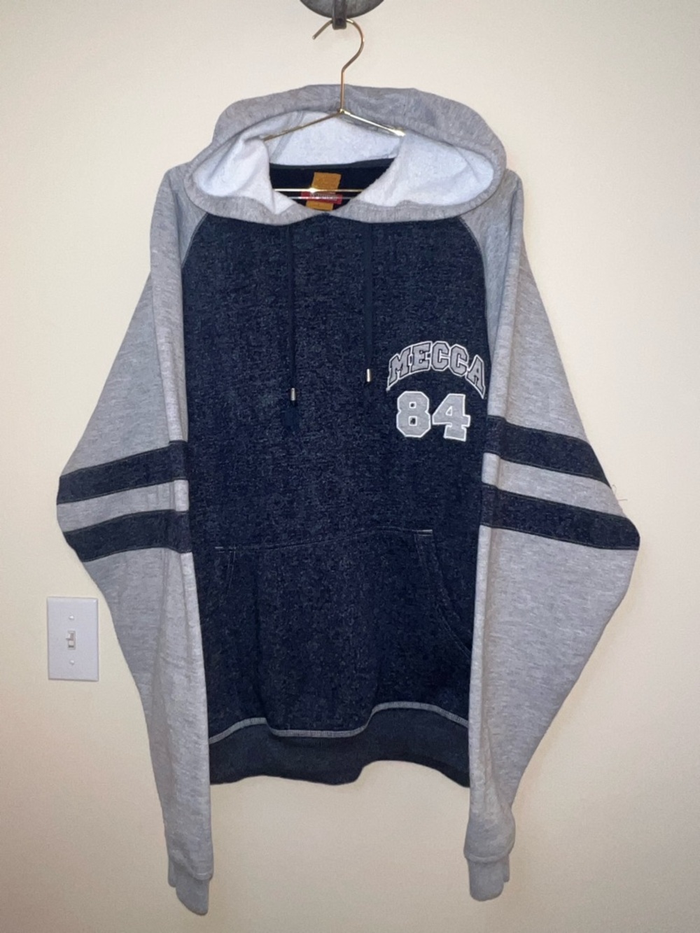 Vintage Mecca Hoodie Y2K Streetwear Embroidered 84 Colorblock Men’s Large